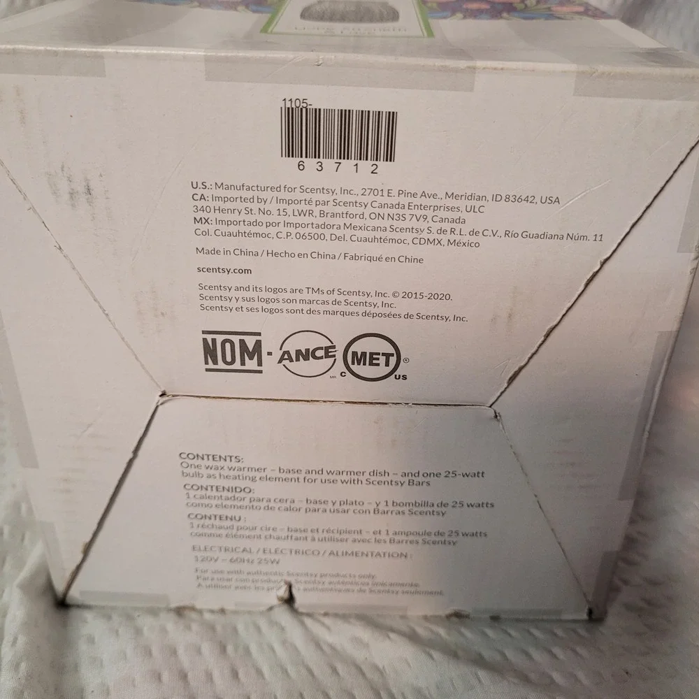 Scentsy Hope Strength & Love Wax Warmer Full Size‎ Silver Textured Missing Bulb
